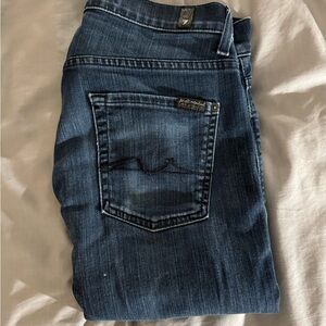 7 For All Mankind Dark Blue Straight Jeans